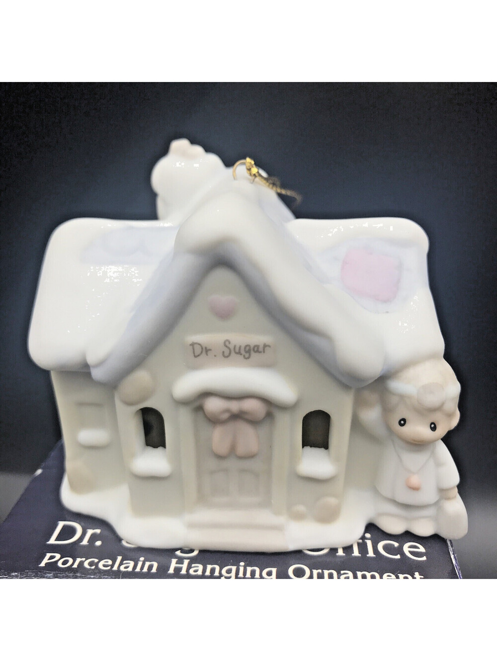 Precious Moments Sugar Town Dr. Sugar's Office Christmas Ornament Vtg Enesco Box